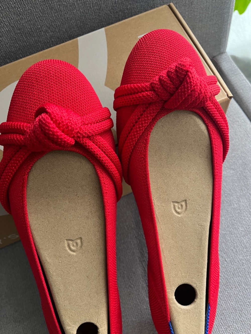 Rothy's Red Knot Ballet Flats - Women's Slip-On Knit Loafers 10.5 Women’s - Picture 5 of 10